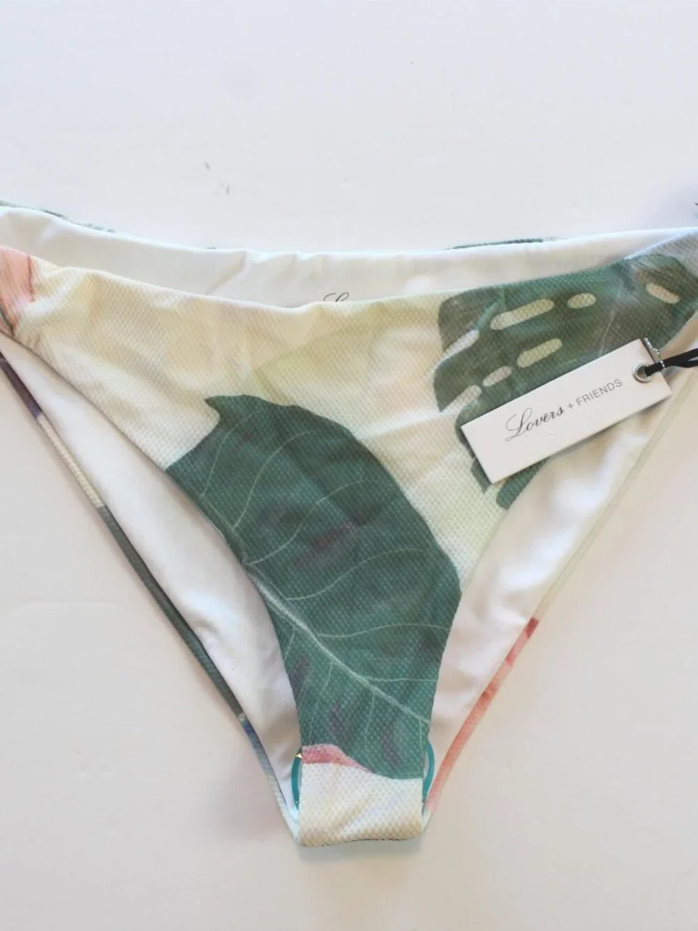 Lovers + Friends Good Vibes Bikini Swim Bottom Floral White Large NWT - Picture 3 of 4